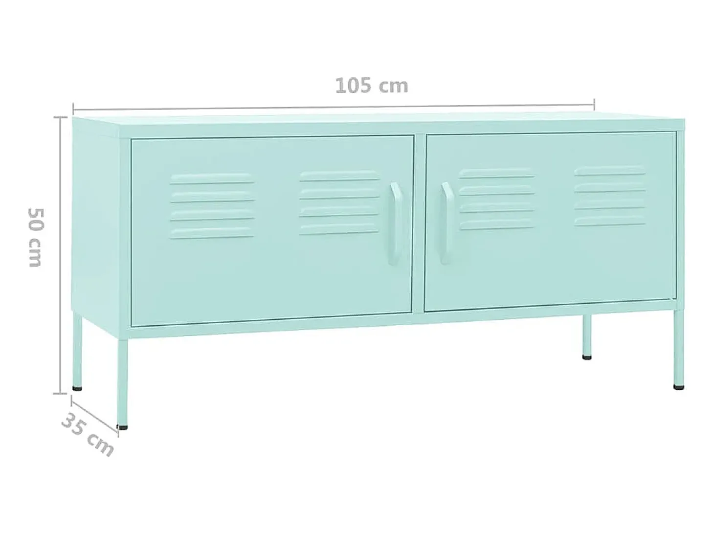 Suporte multimídia para TV prateleira para TV armário para TV sala de jantar sala de estar quarto verde menta 105 x 35 x 50 cm aço verde 02_0027689