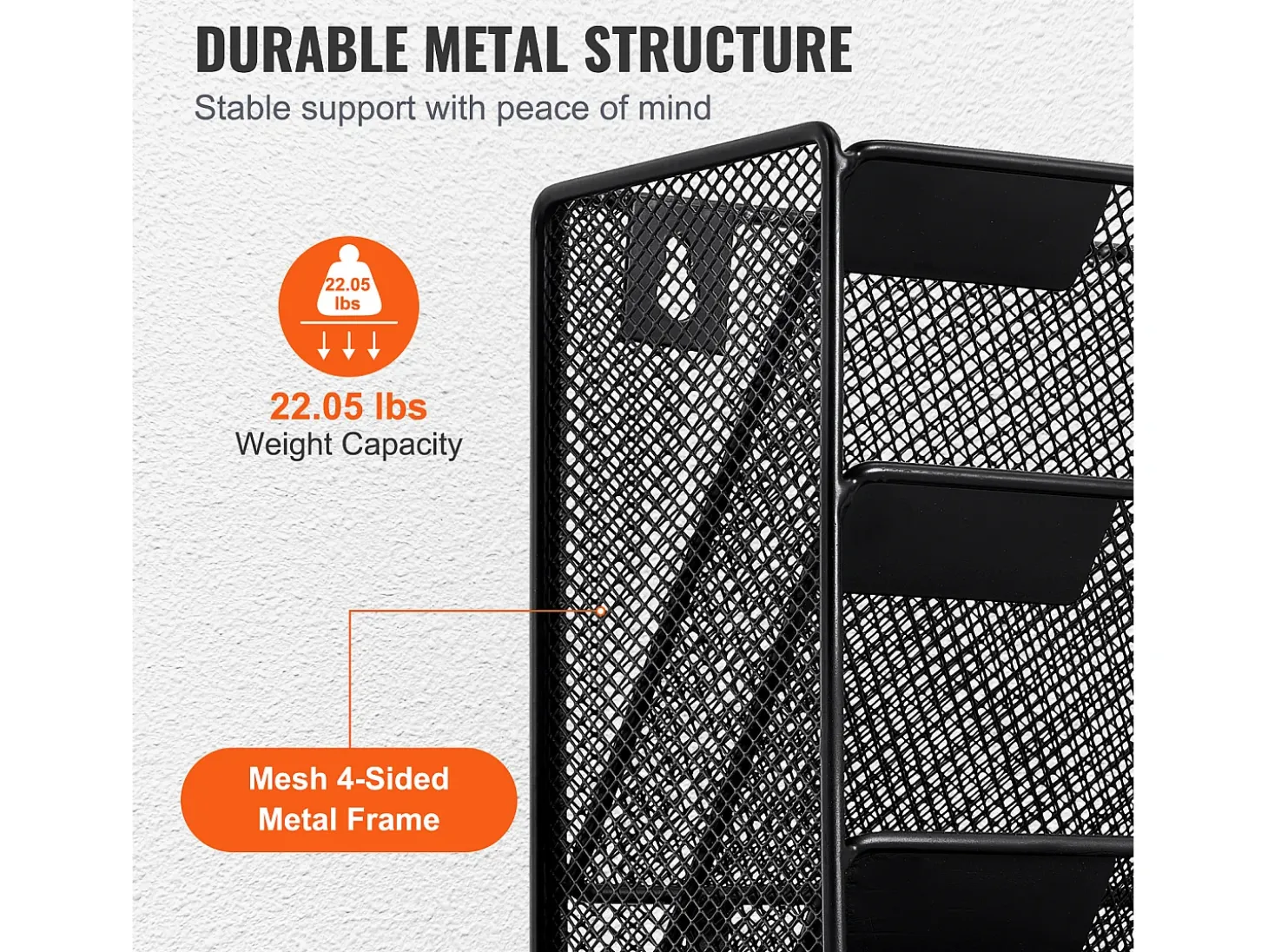 Suporte Mural SucceBuy File Wall Shelf Mesh Wall File Holder 1 Peça 10 Bolsas para Escritório e Escola