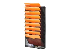 Suporte Mural SucceBuy File Wall Shelf Mesh Wall File Holder 1 Peça 10 Bolsas para Escritório e Escola