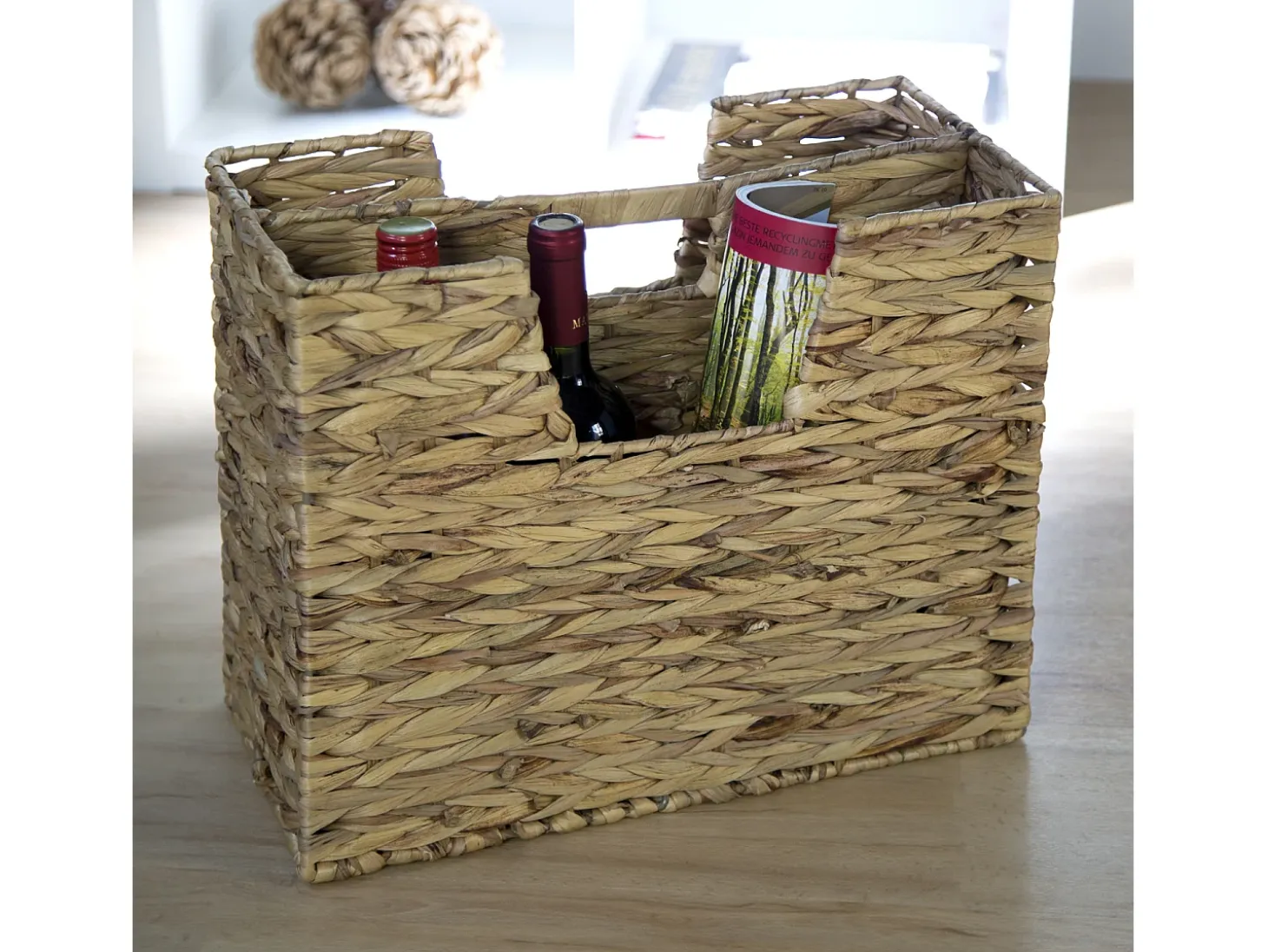 Suporte para Jornais 40x34x20 cm Natural em Capim Marinho