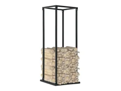 Suporte para lenha com base 37x37x113 cm aço preto PT687216