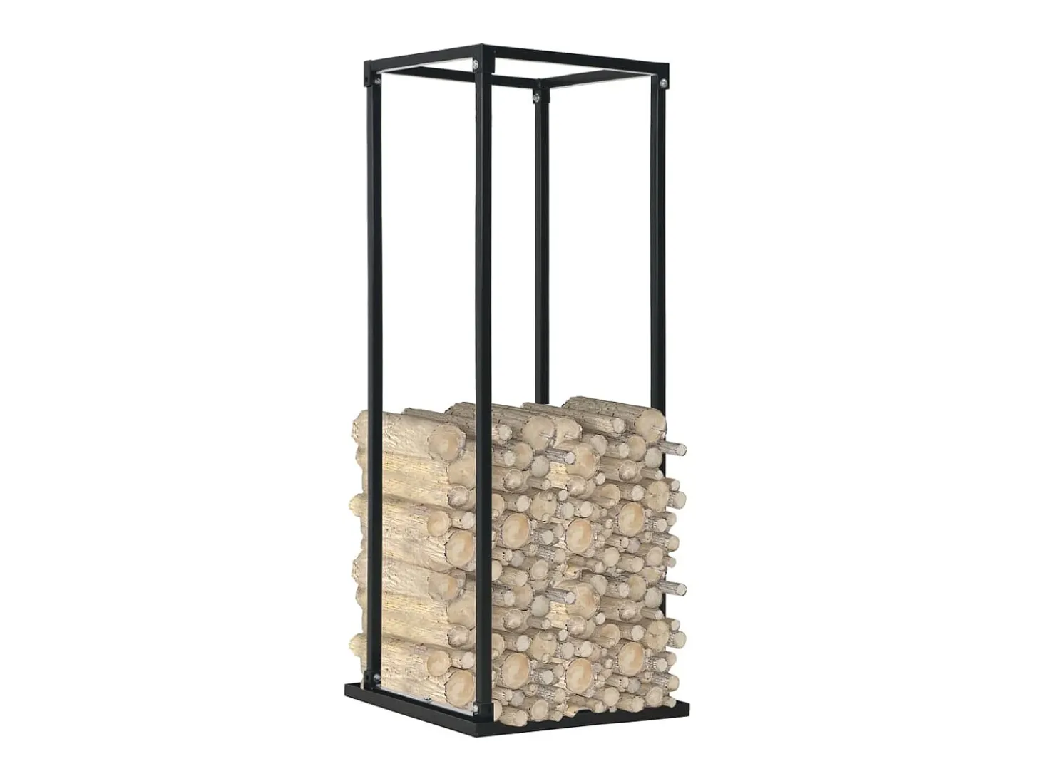 Suporte para lenha com base 37x37x113 cm aço preto PT687216