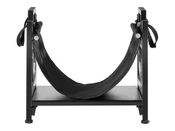 Suporte para Lenha SucceBuy de Aquecimento Interno, Armazenamento de Lenha Curvo 45 x 31.5 x 41.5 cm, com Suporte de Lona, Capacidade de Carga 18,1 kg