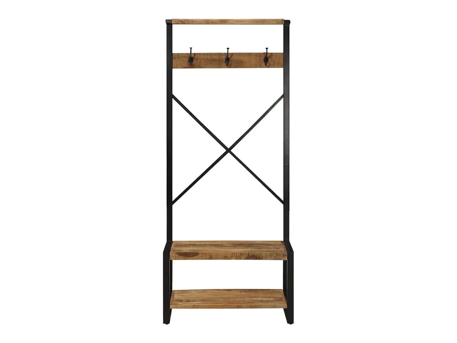 Suporte para roupas 80x40x190cm madeira mangueira maciça áspera