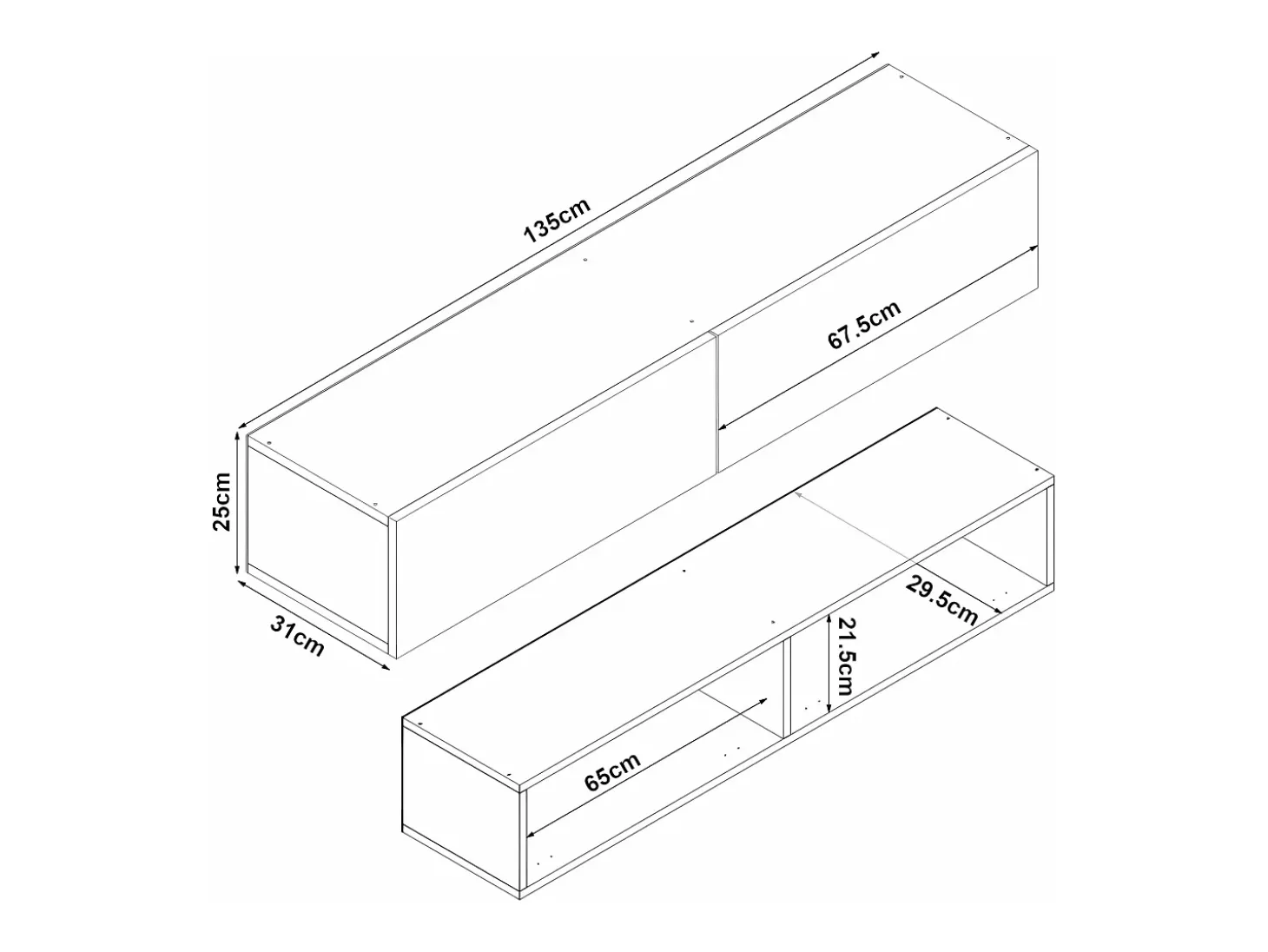 Suporte para TV 135 x 31 x 25 cm branco 03_0007863