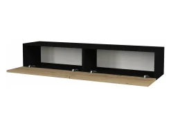 Suporte para TV 135 x 31 x 25 cm preto com efeito carvalho 03_0007869