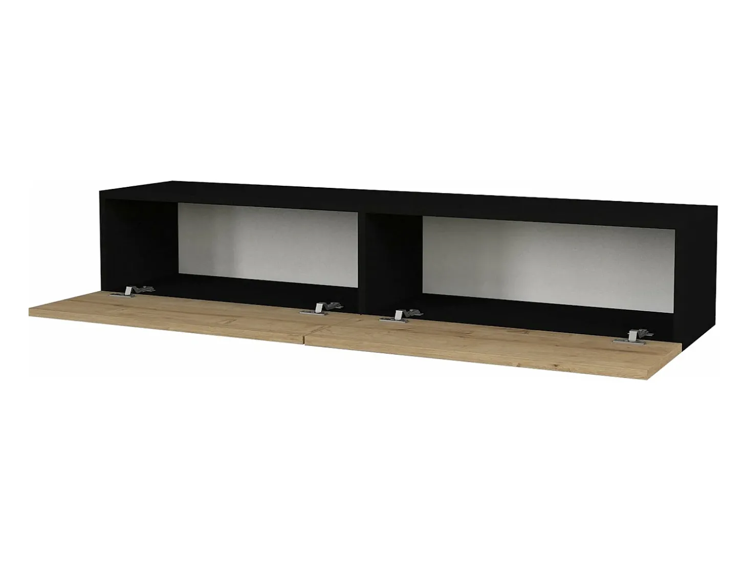Suporte para TV 135 x 31 x 25 cm preto com efeito carvalho 03_0007869