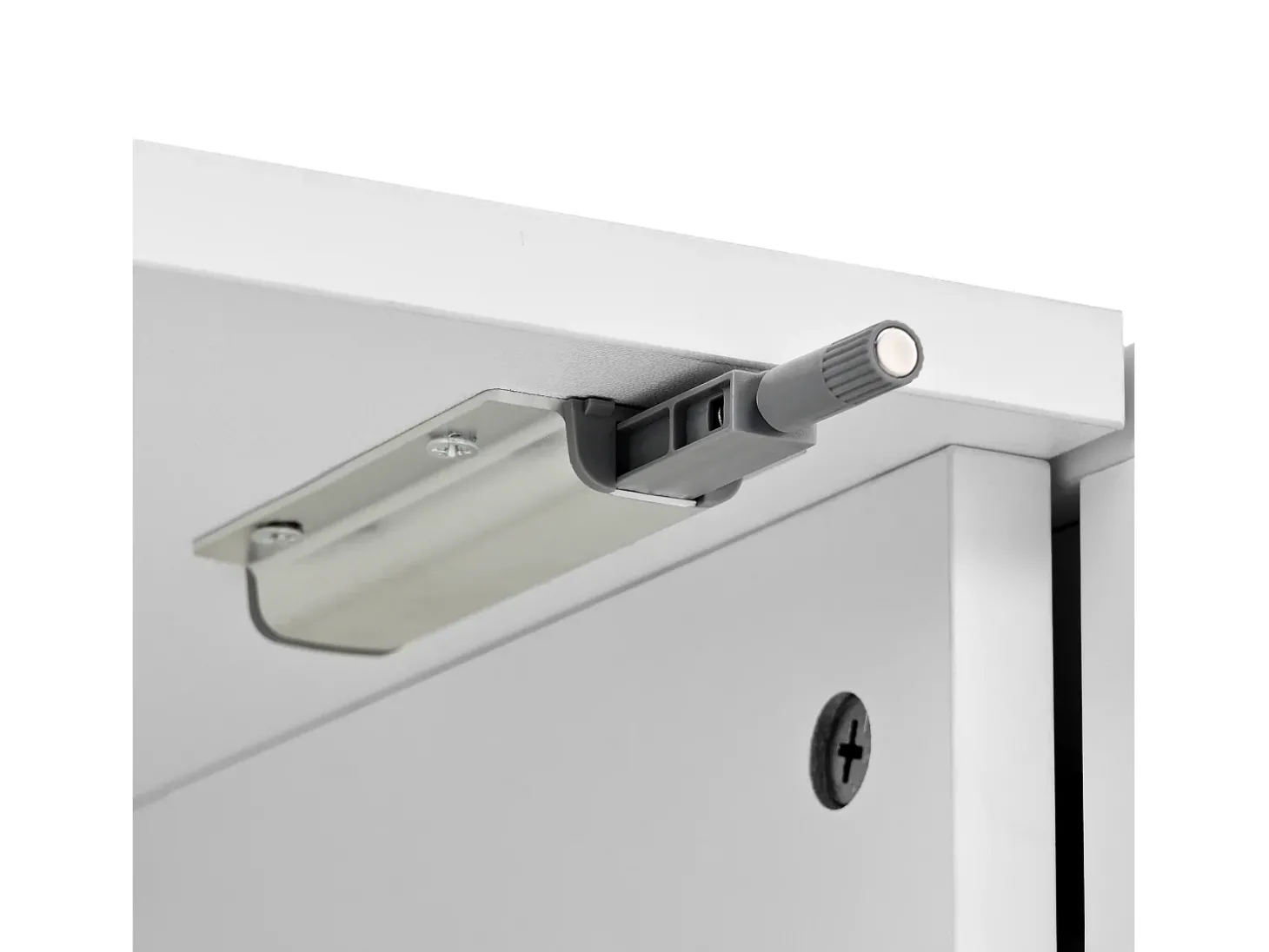 Suporte para TV 180 x 34 x 30 cm com prateleira para projetor e 3 portas - Branco e madeira