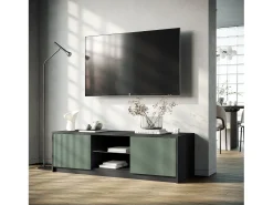 Suporte para TV BUDAPEST preto/verde-sálvia