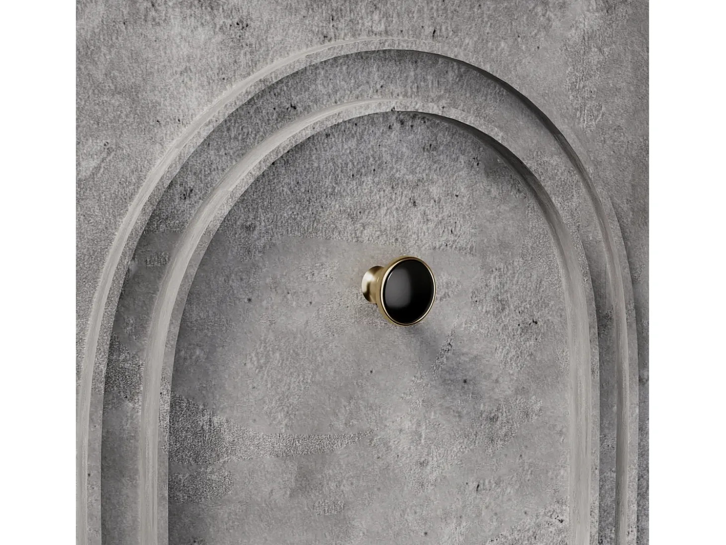 Suporte para TV cinzento com 4 portas arqueadas - Suporte para TV moderno - Pernas pretas - para sala de estar e escritório