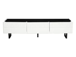Suporte para TV com 3 gavetas - Design clássico em preto e branco - Tampo com acabamento brilhante