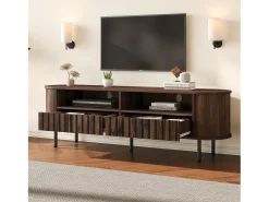 Suporte para TV com 2 gavetas - Madeira MDF - Cor castanho