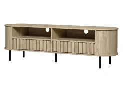 Suporte para TV com 2 gavetas - Madeira MDF - Cor natural da madeira