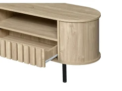 Suporte para TV com 2 gavetas - Madeira MDF - Cor natural da madeira