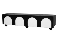 Suporte para TV com 2 portas e 2 gavetas - Design preto e branco 180 x 38 x 45 cm