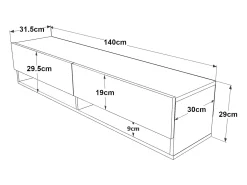 Suporte para TV com 2 portas 29,5 x 140 x 31,5 cm efeito carvalho rústico 03_0007766