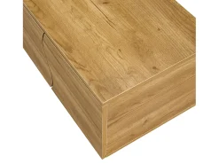 Suporte para TV com 5 portas - Pés em metal preto - Cor natural clara