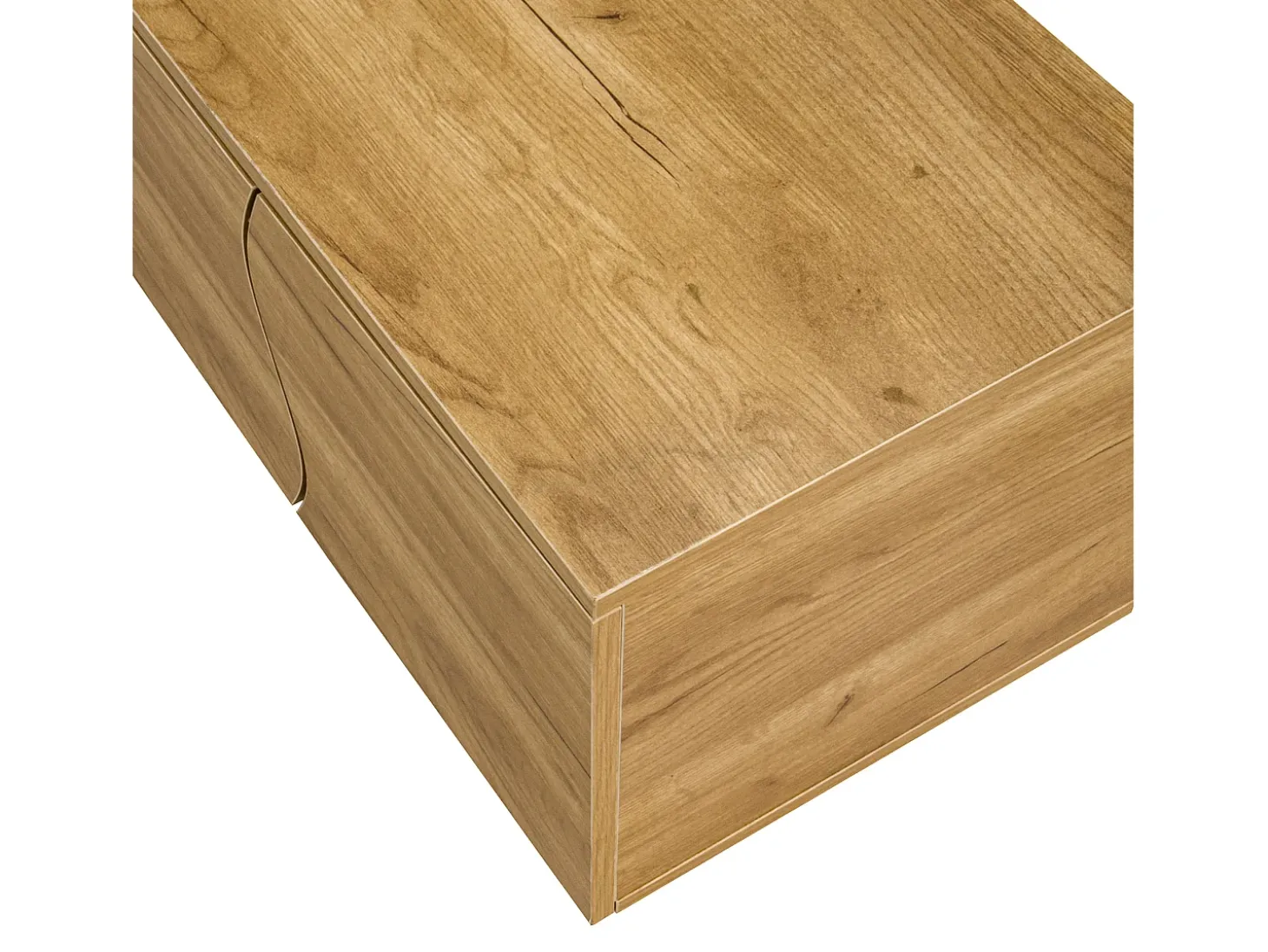 Suporte para TV com 5 portas - Pés em metal preto - Cor natural clara