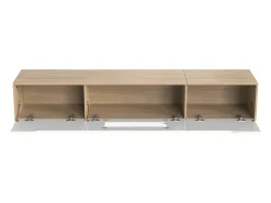Suporte para TV com 3 portas e iluminação LED - Branco brilhante e natural