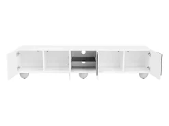 Suporte para TV com 4 portas - Pés redondos - Branco e preto