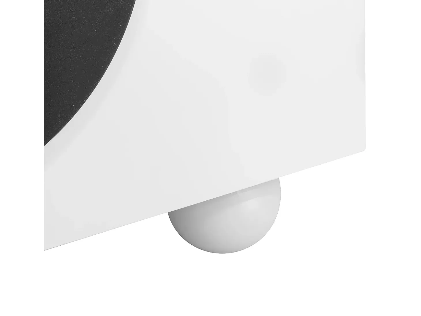 Suporte para TV com 4 portas - Pés redondos - Branco e preto