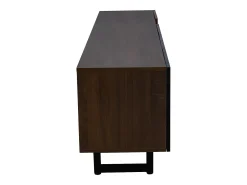 Suporte para TV com 4 portas - Acabamento em preto brilhante - Cor da madeira 180 x 38 x 50 cm