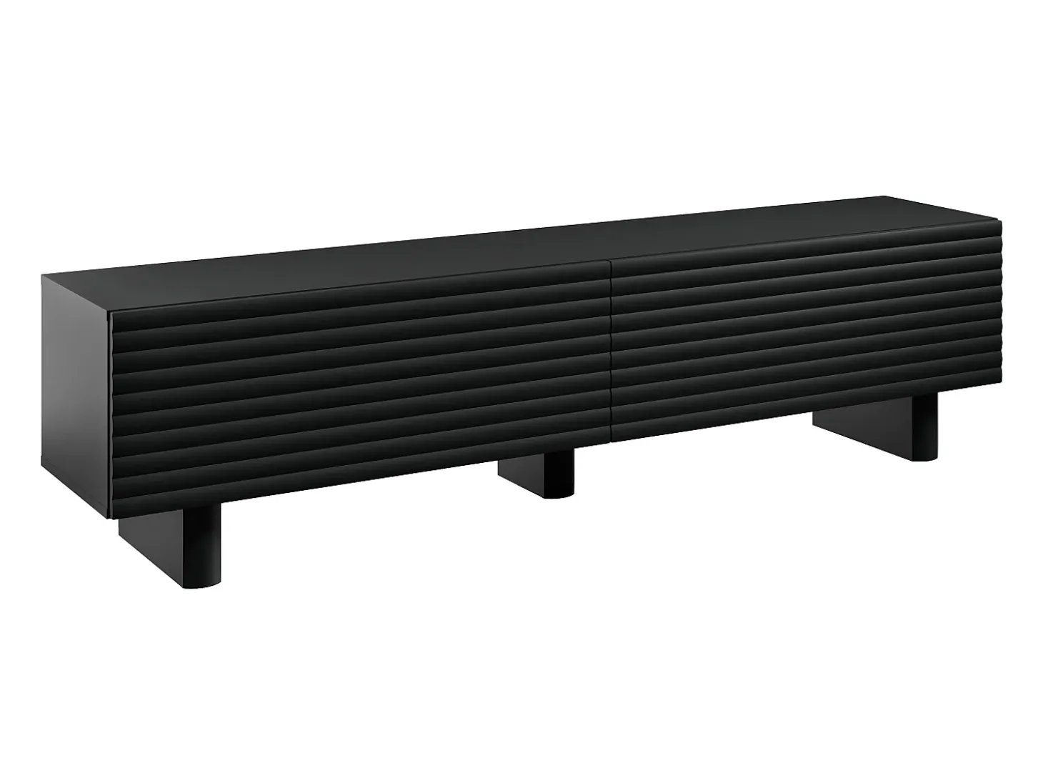 Suporte para TV com 2 portas, 180 cm, em MDF - Preto - LUDIMA