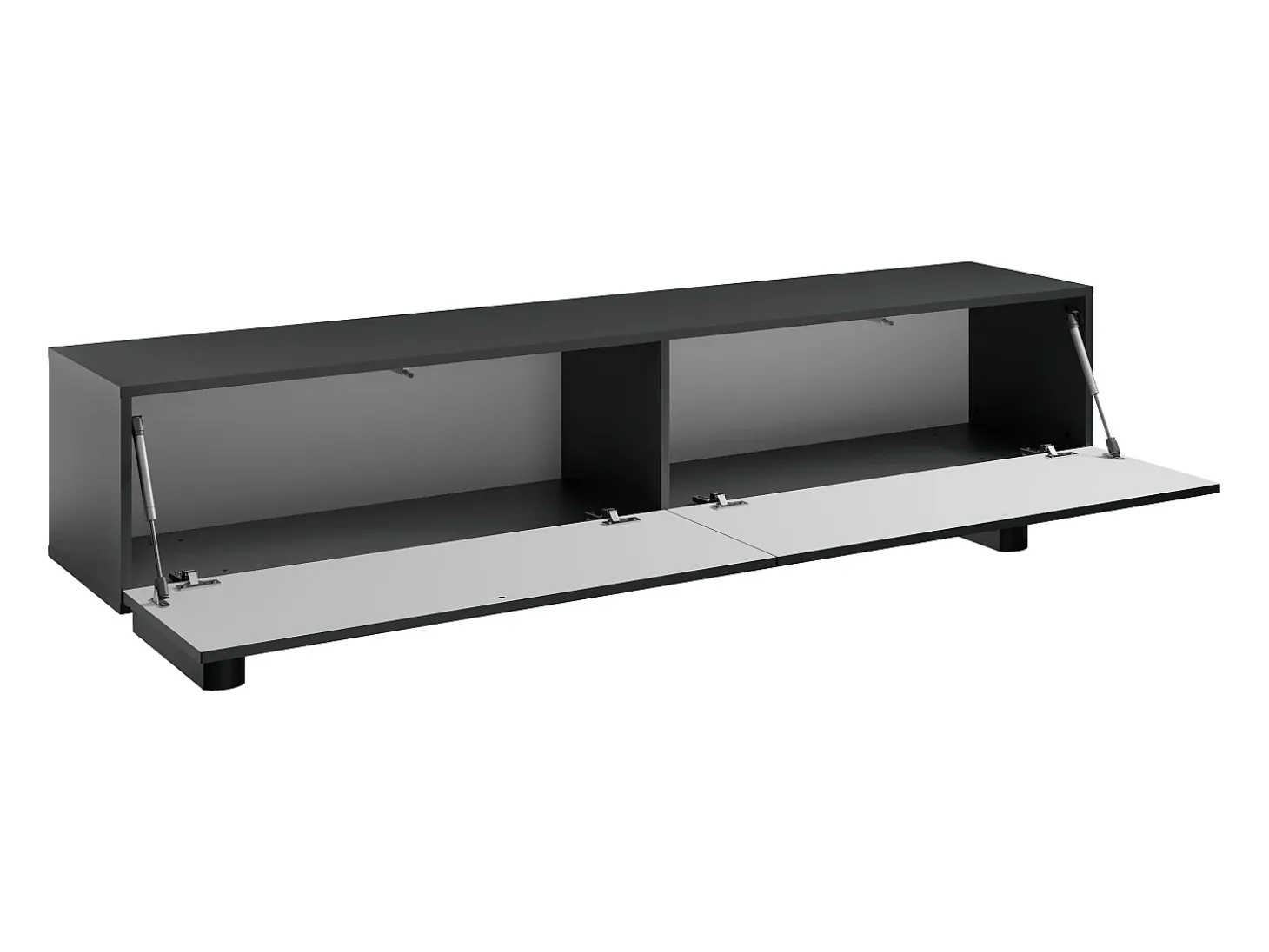 Suporte para TV com 2 portas, 180 cm, em MDF - Preto - LUDIMA