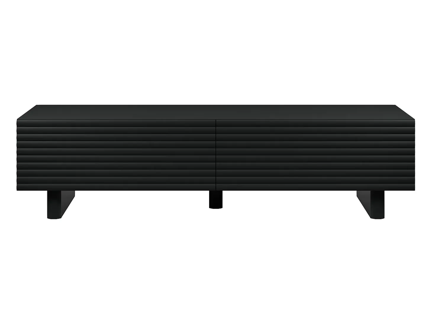 Suporte para TV com 2 portas, 180 cm, em MDF - Preto - LUDIMA