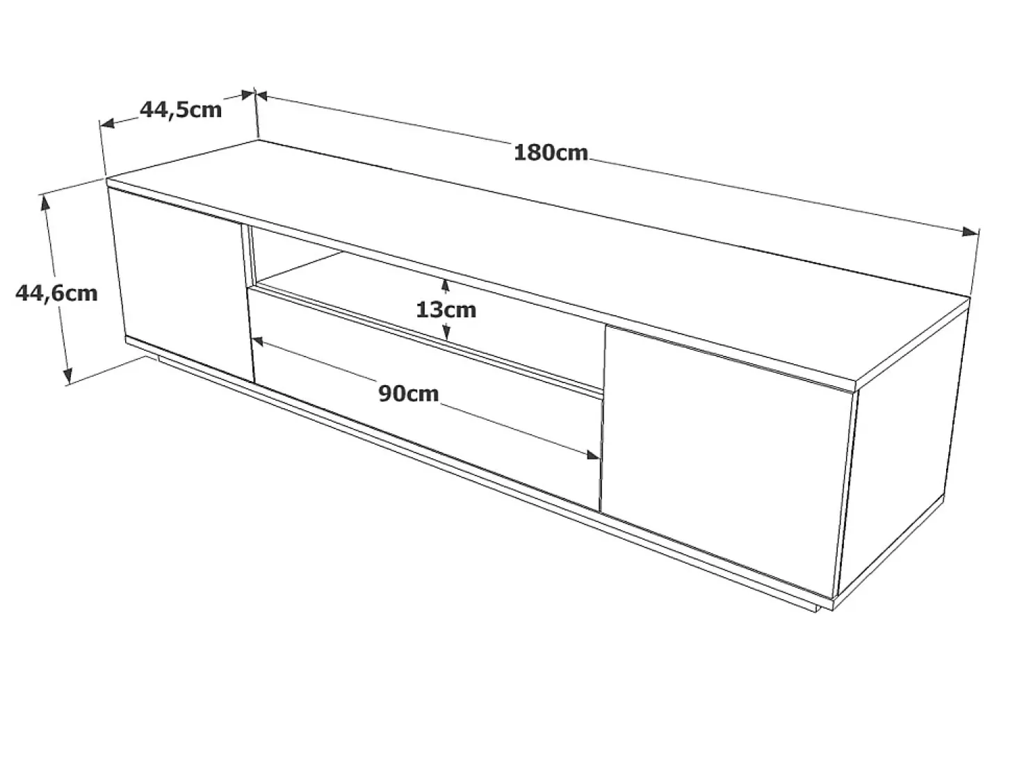 Suporte para TV com 3 portas e 1 nicho - Branco e natural - LOTULA
