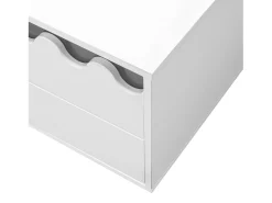 Suporte para TV com 4 portas e design ondulado - Branco 170x40x45 cm