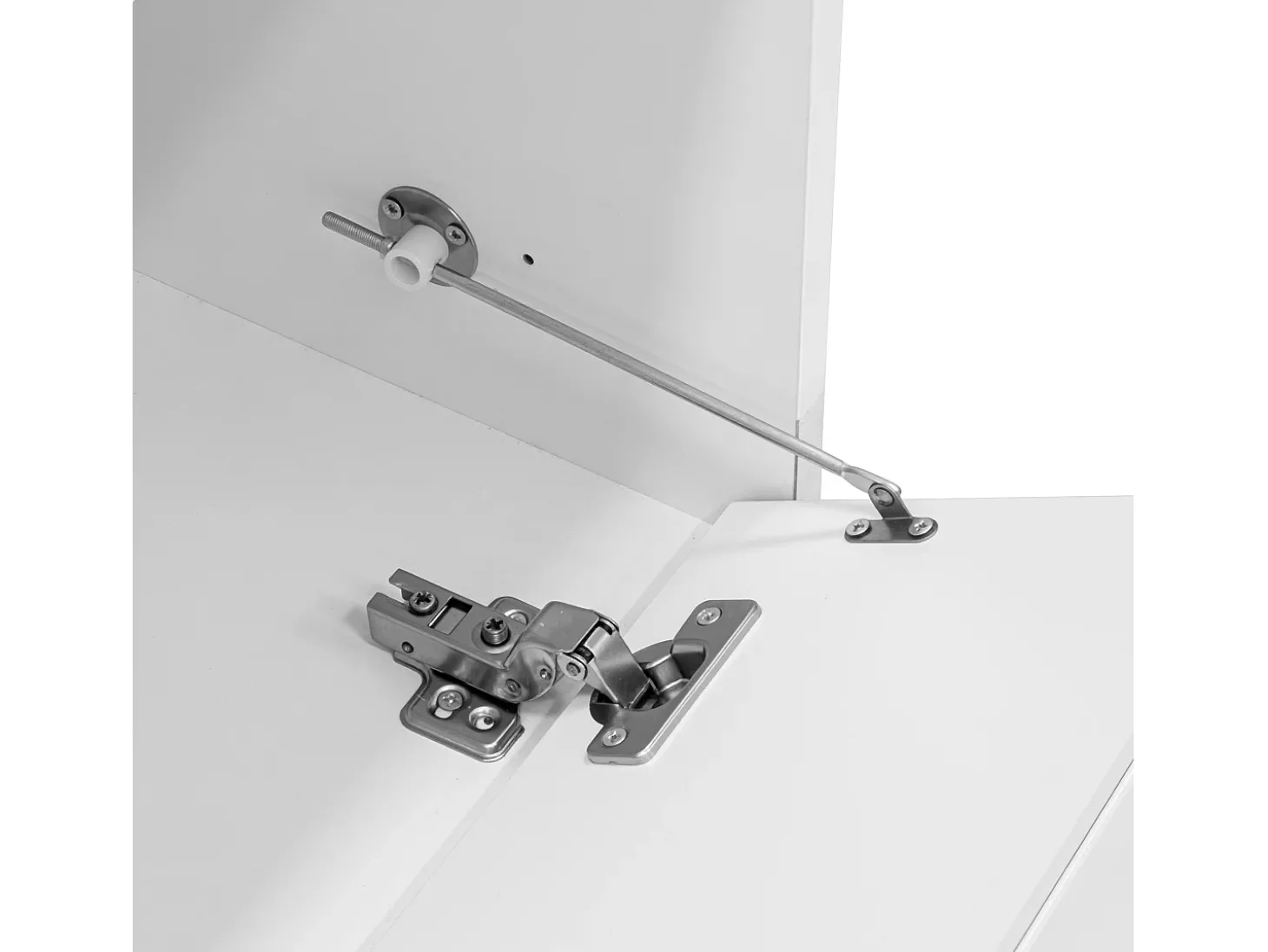 Suporte para TV com 4 portas e design ondulado - Branco 170x40x45 cm