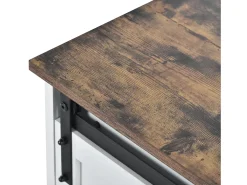 Suporte para TV com 2 portas de correr - Prateleiras ajustáveis 150 x 40 x 60 cm - Branco