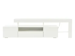 Suporte para TV com iluminação LED e 3 portas - acabamento brilhante - Branco 192 x 37 x 53 cm