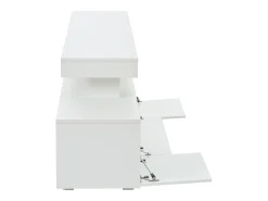 Suporte para TV com iluminação LED e 3 portas - acabamento brilhante - Branco 192 x 37 x 53 cm