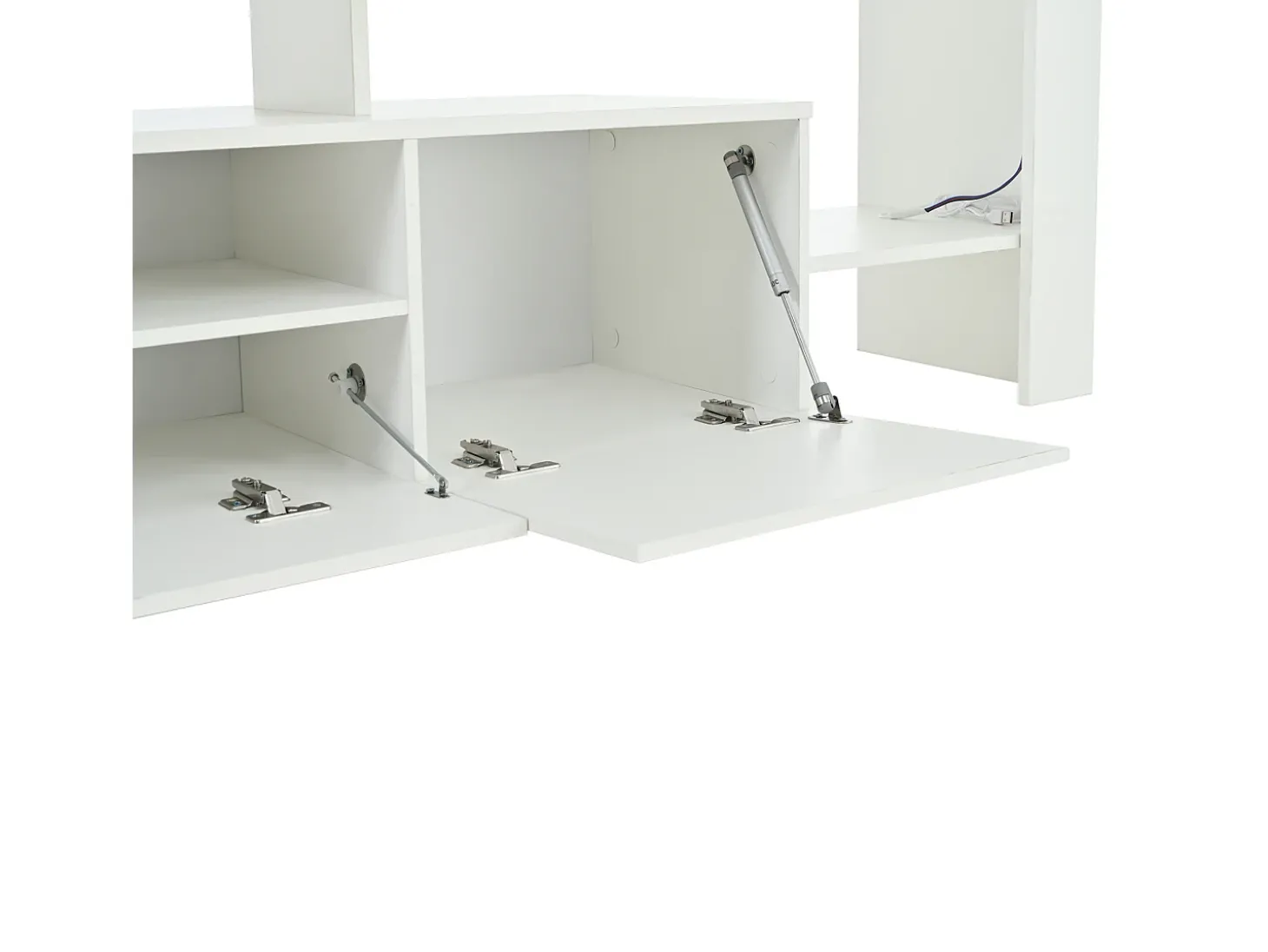 Suporte para TV com iluminação LED e 3 portas - acabamento brilhante - Branco 192 x 37 x 53 cm