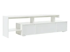 Suporte para TV com iluminação LED e 3 portas - acabamento brilhante - Branco 192 x 37 x 53 cm