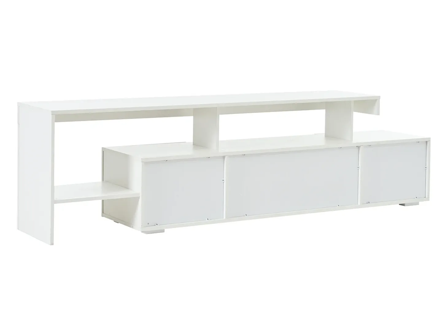 Suporte para TV com iluminação LED e 3 portas - acabamento brilhante - Branco 192 x 37 x 53 cm