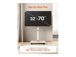 Suporte para TV com Rodas SucceBuy, Ecrãs de 81,2,8-177,8 cm, Carrinho Móvel, Rotação de 25°, Altura Ajustável, 40 kg, VESA 60 x 40 cm, Quarto/Exterior