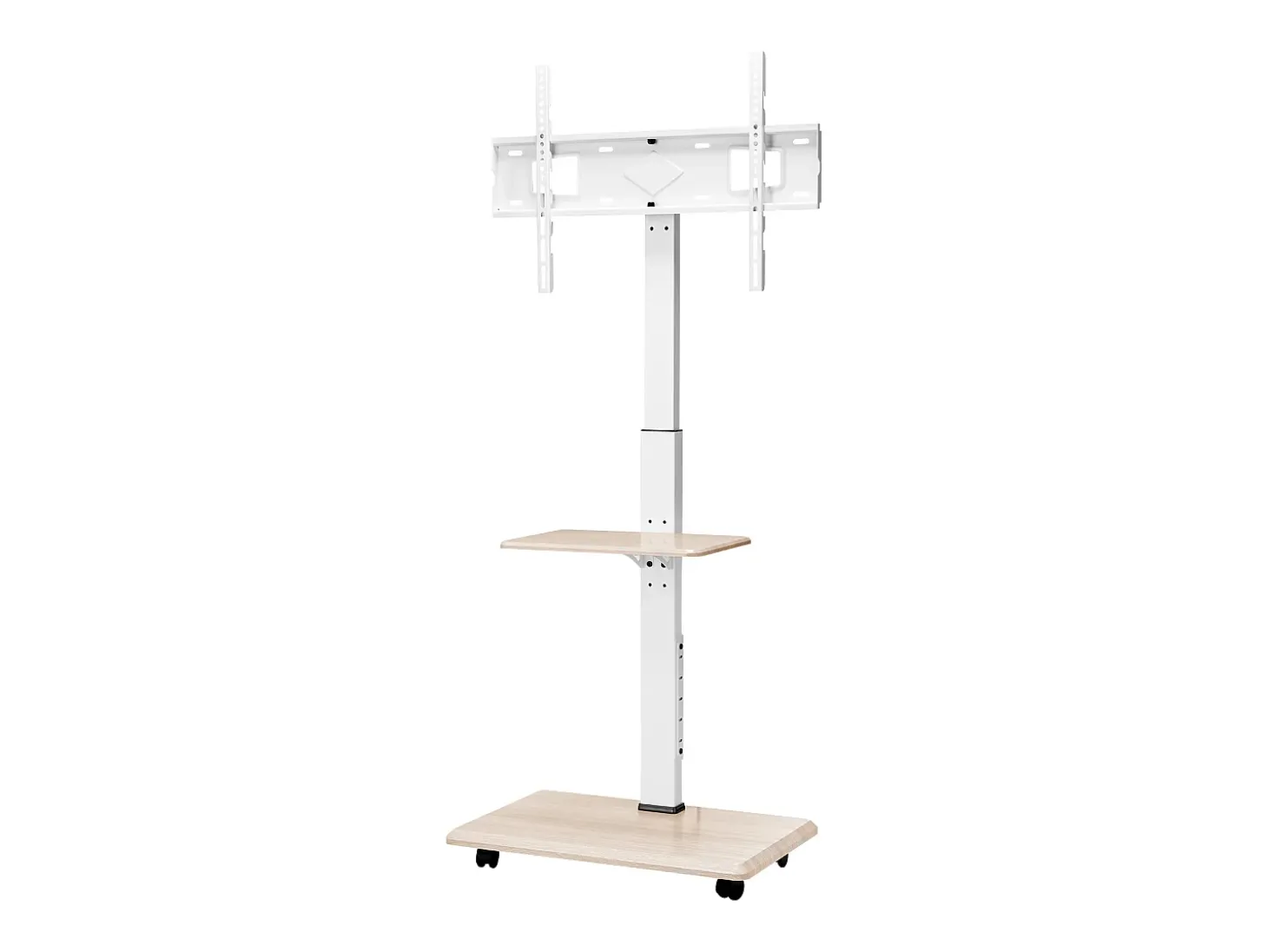 Suporte para TV com Rodas SucceBuy, Ecrãs de 81,2,8-177,8 cm, Carrinho Móvel, Rotação de 25°, Altura Ajustável, 40 kg, VESA 60 x 40 cm, Quarto/Exterior