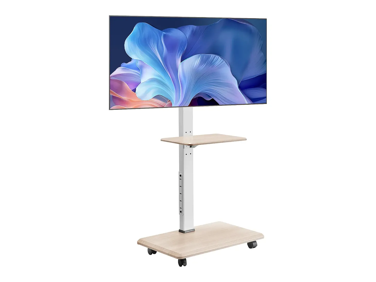 Suporte para TV com Rodas SucceBuy, Ecrãs de 81,2,8-177,8 cm, Carrinho Móvel, Rotação de 25°, Altura Ajustável, 40 kg, VESA 60 x 40 cm, Quarto/Exterior