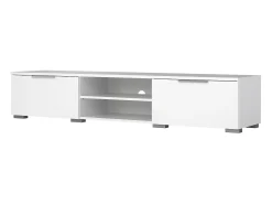 Suporte para TV Dtheat, Aparador de sala, Móvel baixo para TV, Base de parede equipada, 173x40 h33 cm, Branco