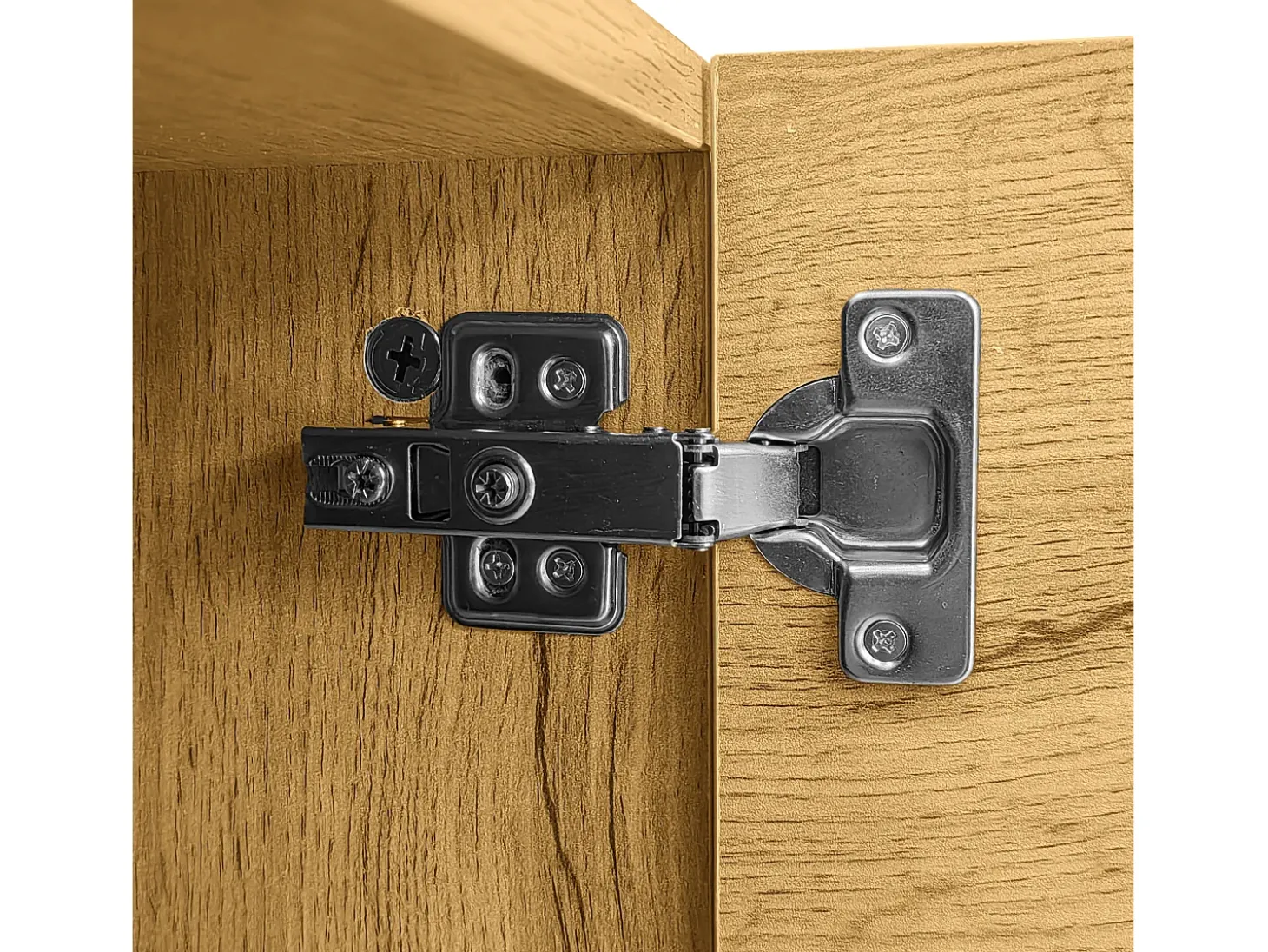 Suporte para TV em madeira - Suporte para TV de três portas com pés em metal em U - Arrumação aberta - para sala de estar