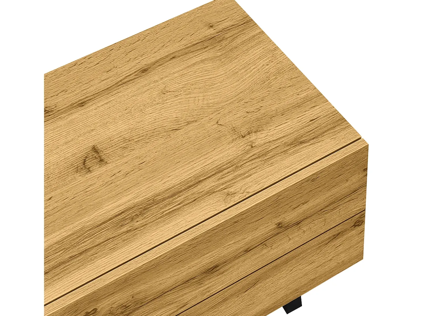 Suporte para TV em madeira - Suporte para TV de três portas com pés em metal em U - Arrumação aberta - para sala de estar