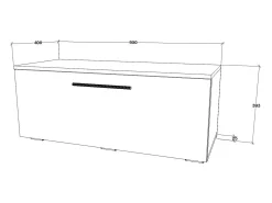Suporte para TV haaus Kos, 1 porta, branco/Chêne Artisan, 95 x 40 x 39 cm