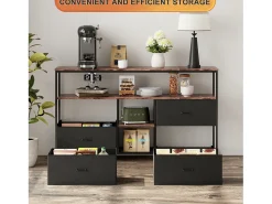Suporte para TV LED baixo, 137 x 30 x 77 cm, estrutura sólida em metal e madeira, móvel para TV, mesa para TV, preto