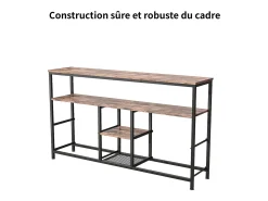 Suporte para TV LED baixo, 108 x 30 x 77 cm, estrutura sólida em metal e madeira, suporte para TV, mesa para TV, madeira