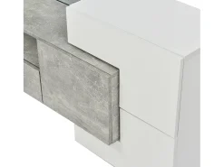 Suporte para TV LED, Móvel Alto para TV para Sala de Estar, com Espaço de Armazenamento, 200 x 30 x 60 cm, Branco e Cinza