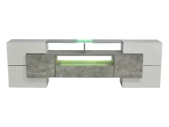 Suporte para TV LED, Móvel Alto para TV para Sala de Estar, com Espaço de Armazenamento, 200 x 30 x 60 cm, Branco e Cinza