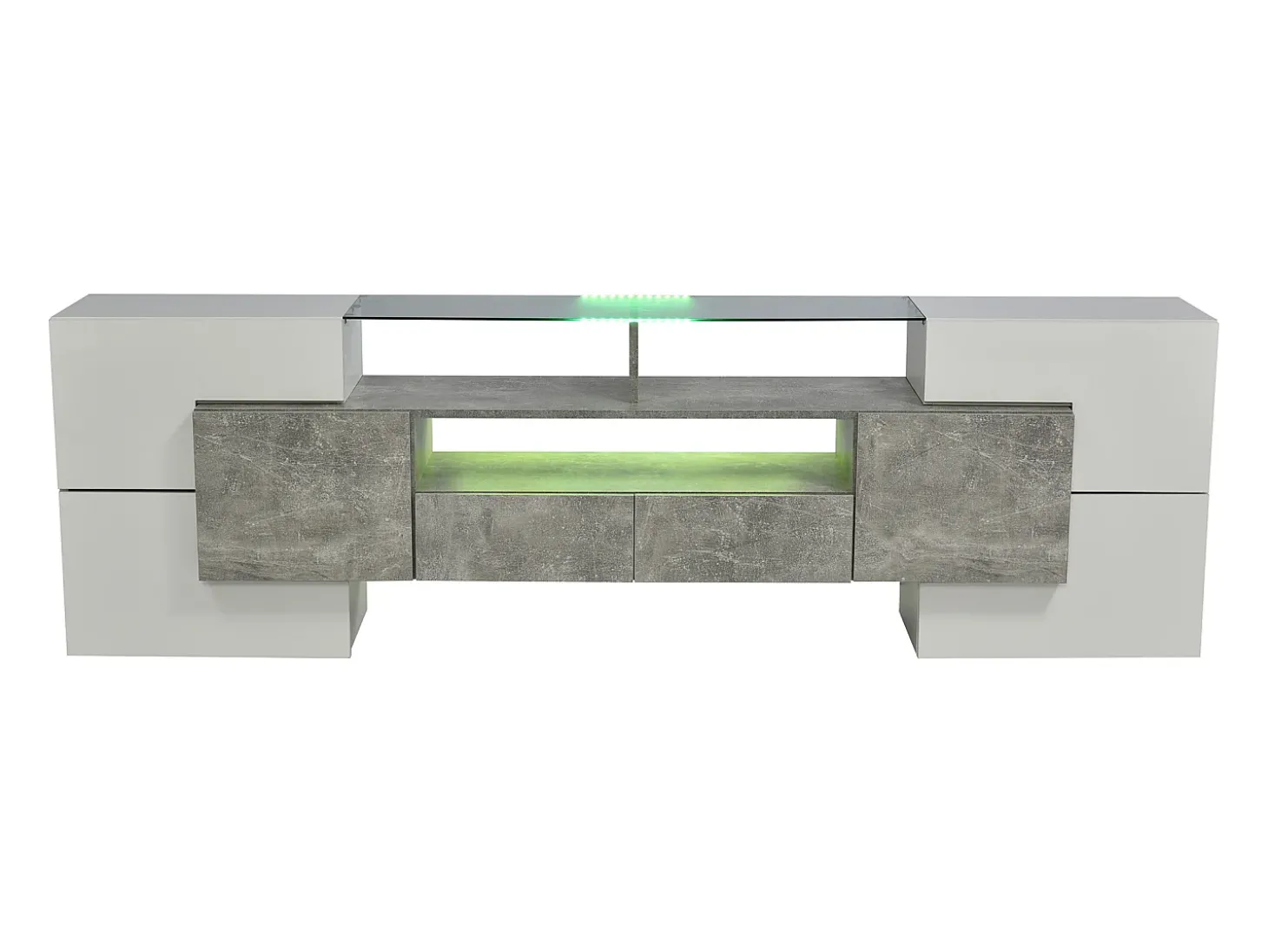 Suporte para TV LED, Móvel Alto para TV para Sala de Estar, com Espaço de Armazenamento, 200 x 30 x 60 cm, Branco e Cinza